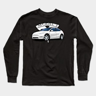 Model Y electric car white Long Sleeve T-Shirt